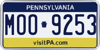 PA license plate MOO9253