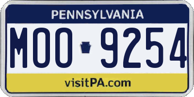 PA license plate MOO9254