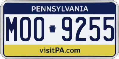PA license plate MOO9255