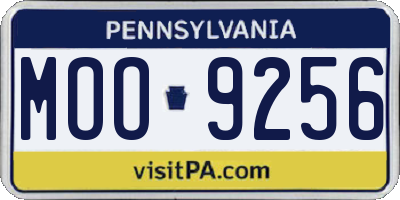 PA license plate MOO9256