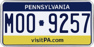 PA license plate MOO9257