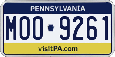 PA license plate MOO9261