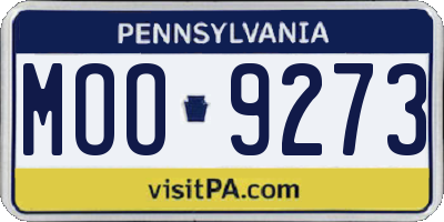 PA license plate MOO9273