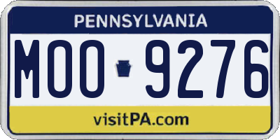 PA license plate MOO9276