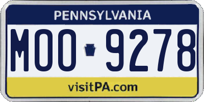 PA license plate MOO9278