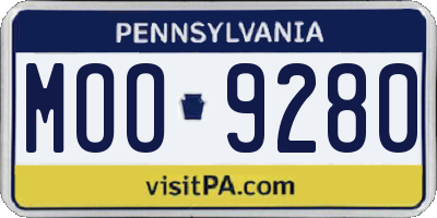 PA license plate MOO9280
