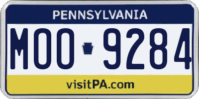 PA license plate MOO9284