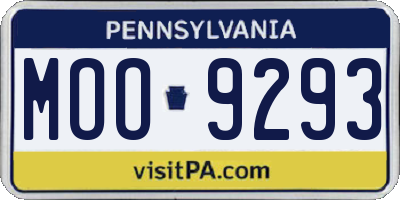 PA license plate MOO9293