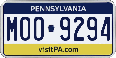 PA license plate MOO9294