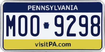 PA license plate MOO9298
