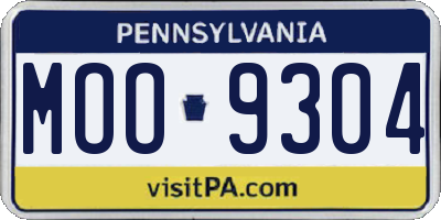 PA license plate MOO9304