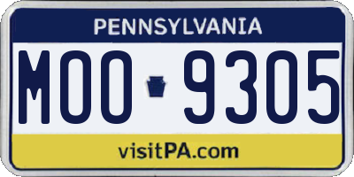 PA license plate MOO9305