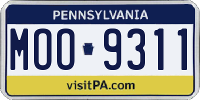 PA license plate MOO9311