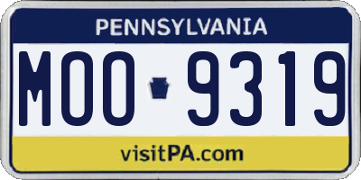 PA license plate MOO9319