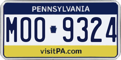 PA license plate MOO9324