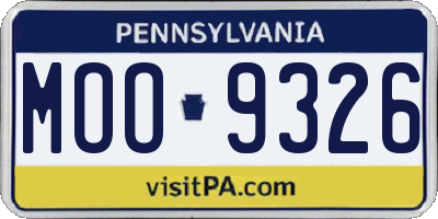 PA license plate MOO9326