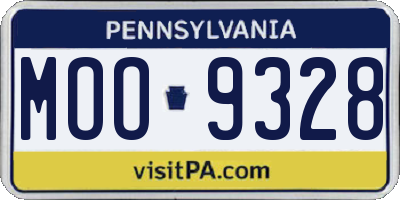 PA license plate MOO9328