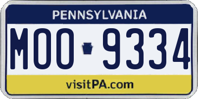 PA license plate MOO9334