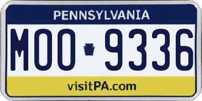 PA license plate MOO9336