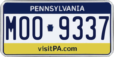 PA license plate MOO9337
