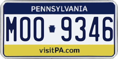 PA license plate MOO9346