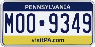 PA license plate MOO9349