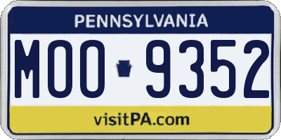 PA license plate MOO9352
