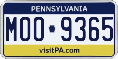 PA license plate MOO9365