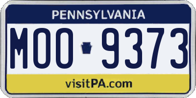 PA license plate MOO9373