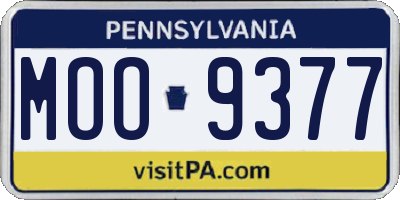 PA license plate MOO9377