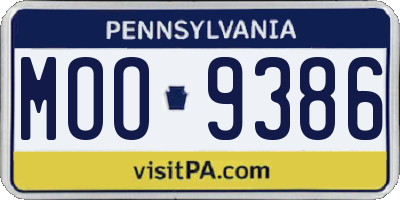 PA license plate MOO9386