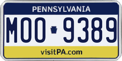 PA license plate MOO9389