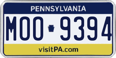 PA license plate MOO9394