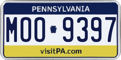 PA license plate MOO9397