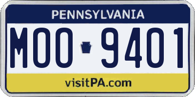 PA license plate MOO9401