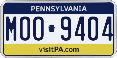 PA license plate MOO9404
