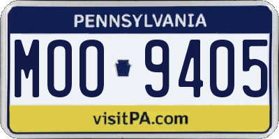 PA license plate MOO9405