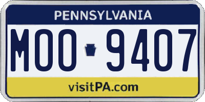 PA license plate MOO9407