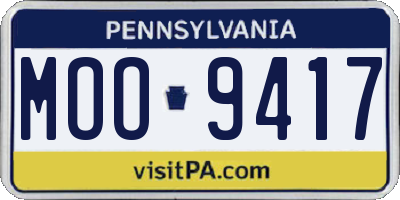 PA license plate MOO9417