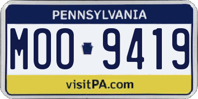 PA license plate MOO9419