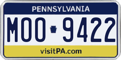 PA license plate MOO9422