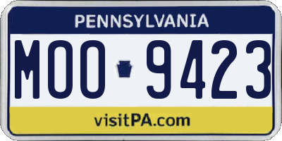 PA license plate MOO9423