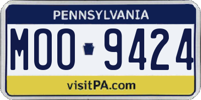 PA license plate MOO9424