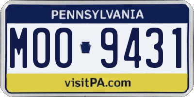PA license plate MOO9431