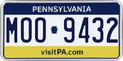 PA license plate MOO9432
