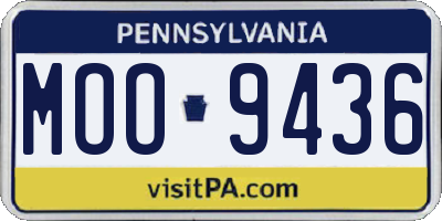 PA license plate MOO9436