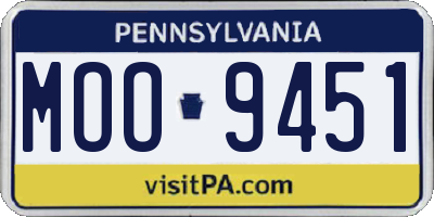 PA license plate MOO9451