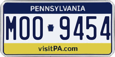 PA license plate MOO9454