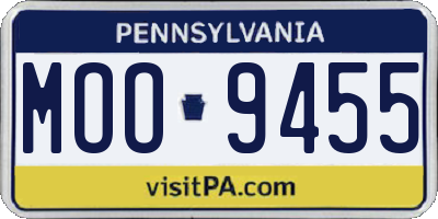 PA license plate MOO9455