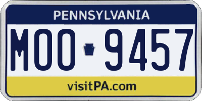 PA license plate MOO9457